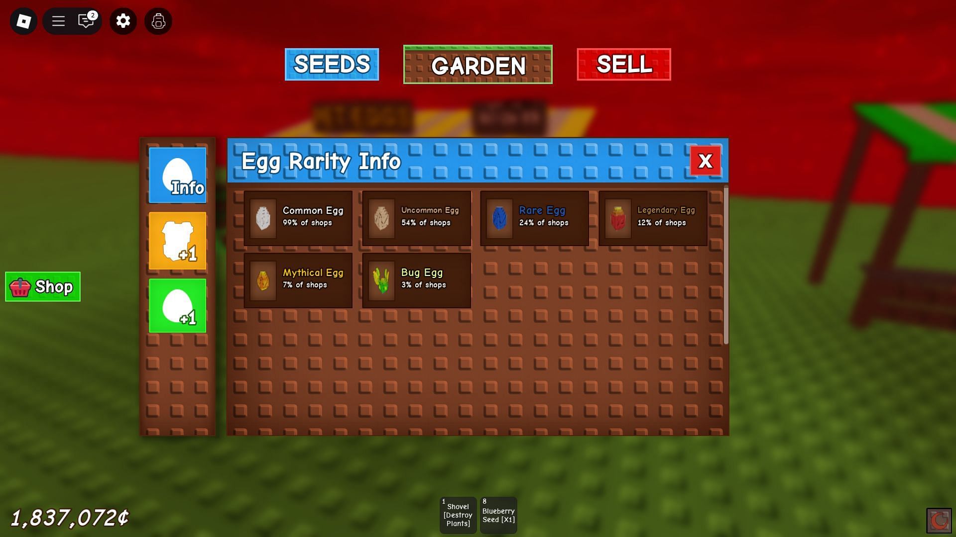Pet Egg spawn chances (Image via Roblox)